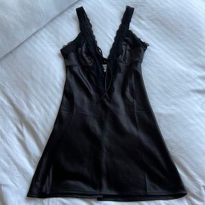 Princess Polly black silk mini dress